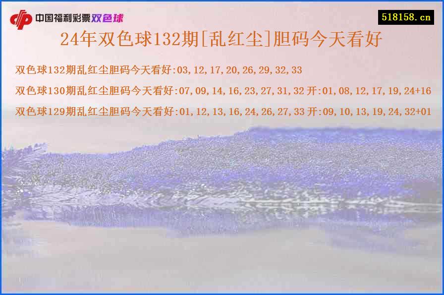 24年双色球132期[乱红尘]胆码今天看好