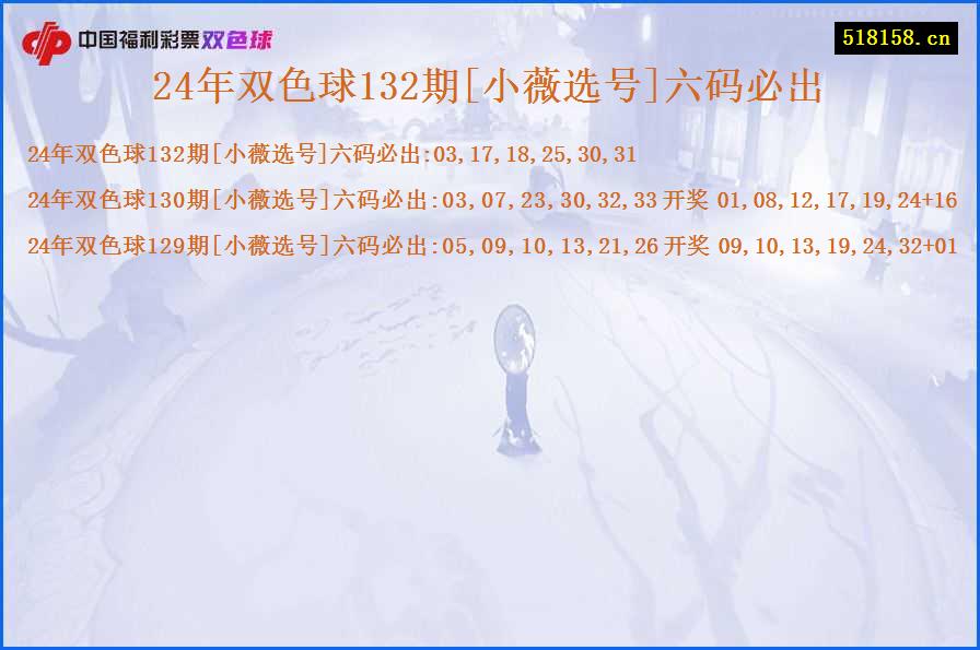 24年双色球132期[小薇选号]六码必出