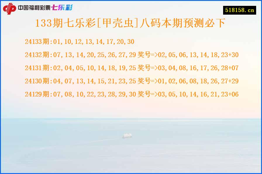 133期七乐彩[甲壳虫]八码本期预测必下