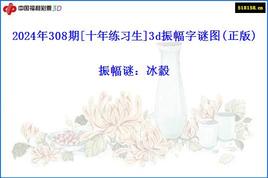 2024年308期[十年练习生]3d振幅字谜图(正版)