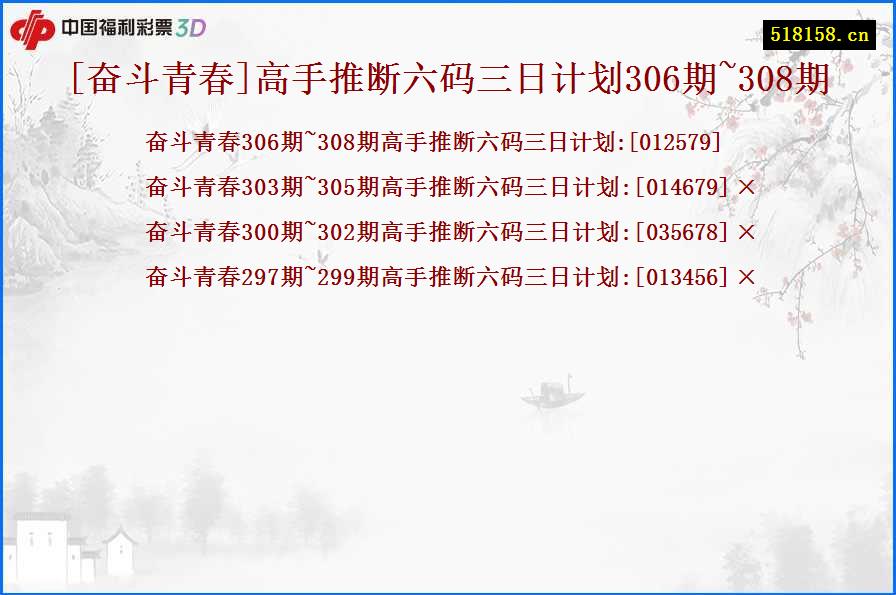 [奋斗青春]高手推断六码三日计划306期~308期