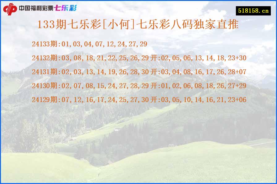 133期七乐彩[小何]七乐彩八码独家直推