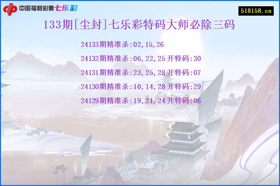 133期[尘封]七乐彩特码大师必除三码