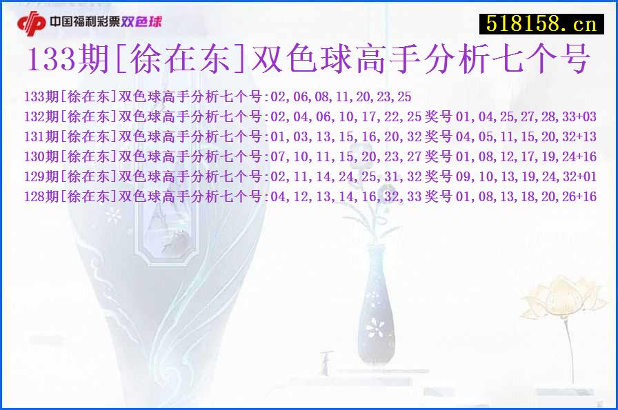 133期[徐在东]双色球高手分析七个号