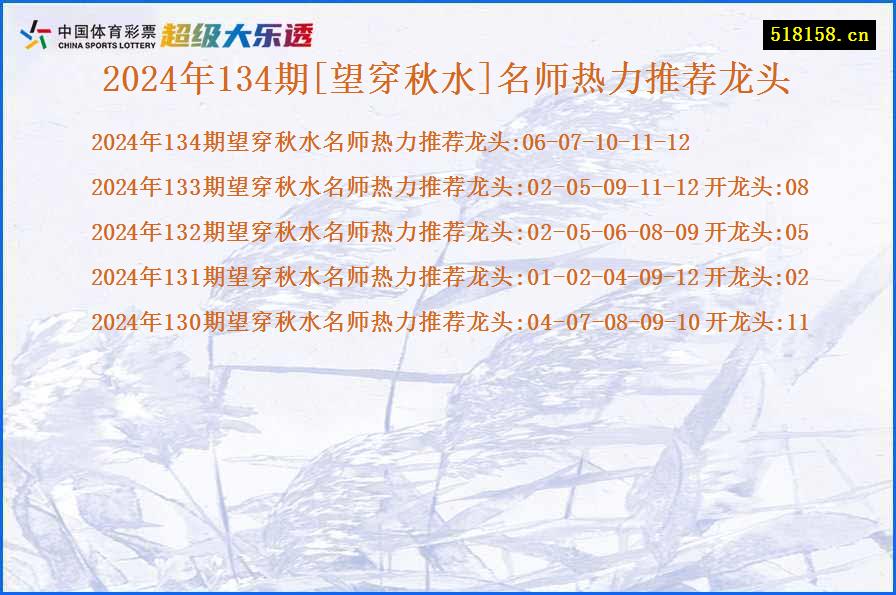 2024年134期[望穿秋水]名师热力推荐龙头