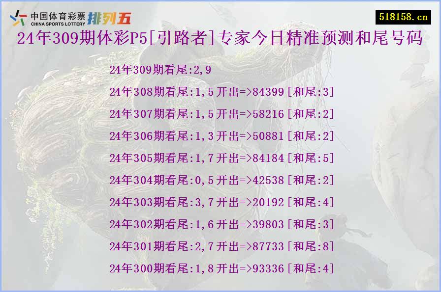 24年309期体彩P5[引路者]专家今日精准预测和尾号码