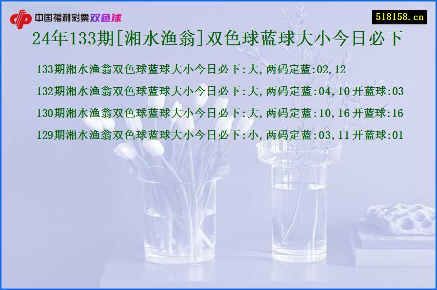 24年133期[湘水渔翁]双色球蓝球大小今日必下