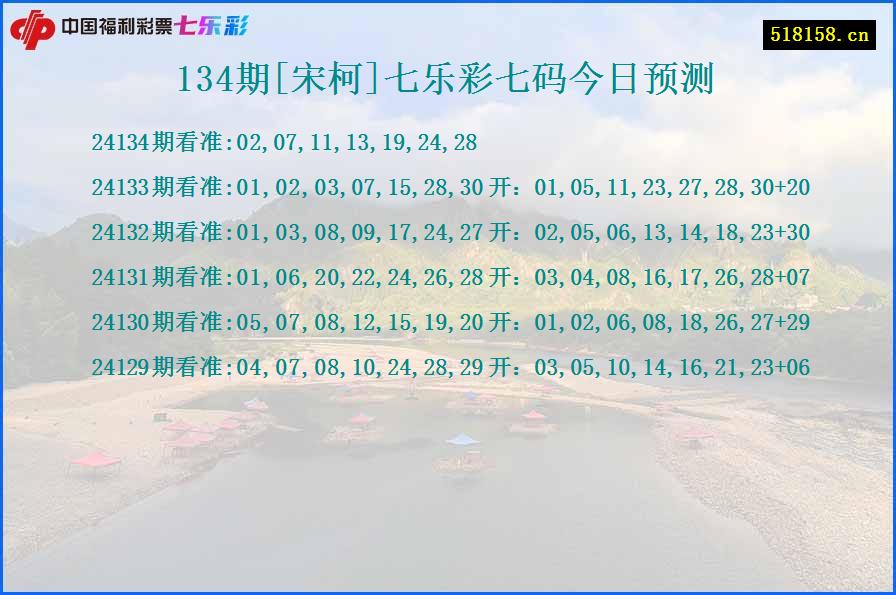 134期[宋柯]七乐彩七码今日预测