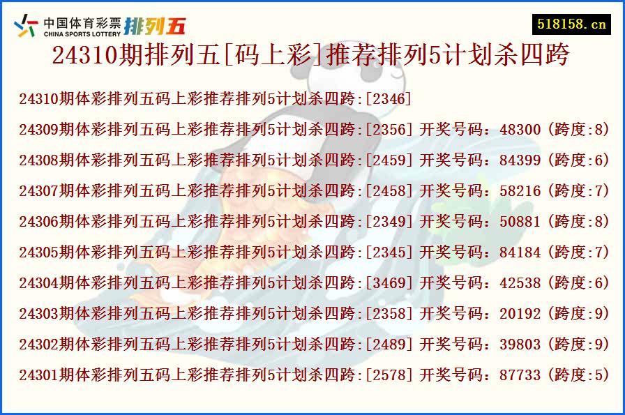 24310期排列五[码上彩]推荐排列5计划杀四跨