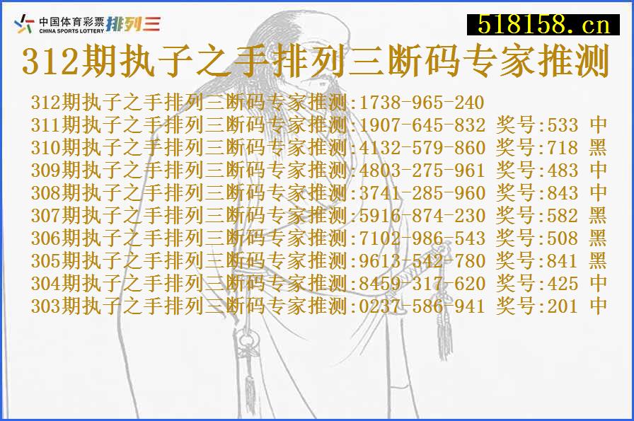 312期执子之手排列三断码专家推测