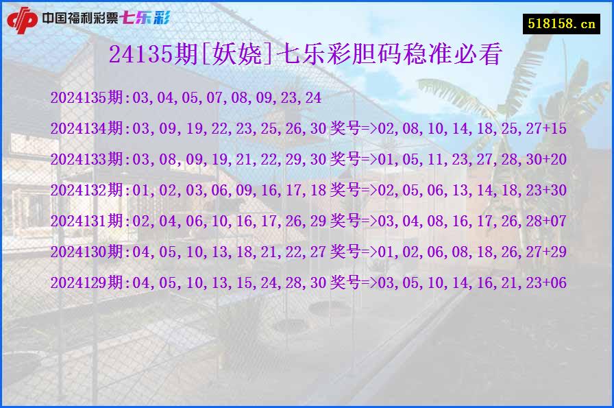 24135期[妖娆]七乐彩胆码稳准必看