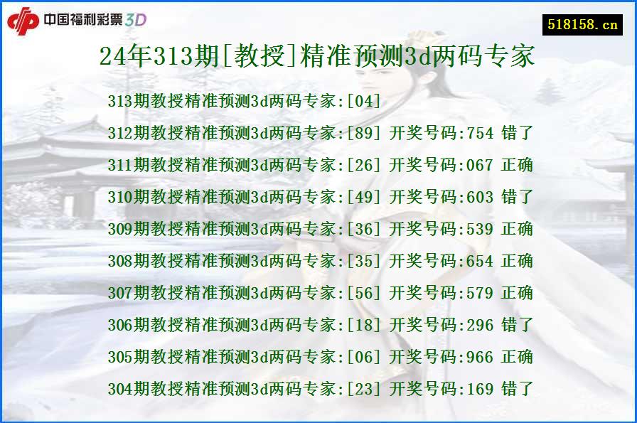 24年313期[教授]精准预测3d两码专家