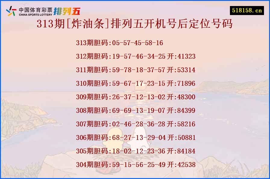 313期[炸油条]排列五开机号后定位号码