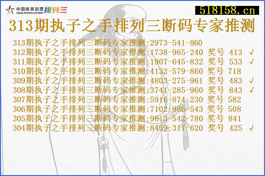 313期执子之手排列三断码专家推测