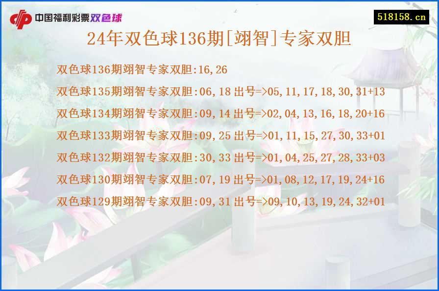 24年双色球136期[翊智]专家双胆