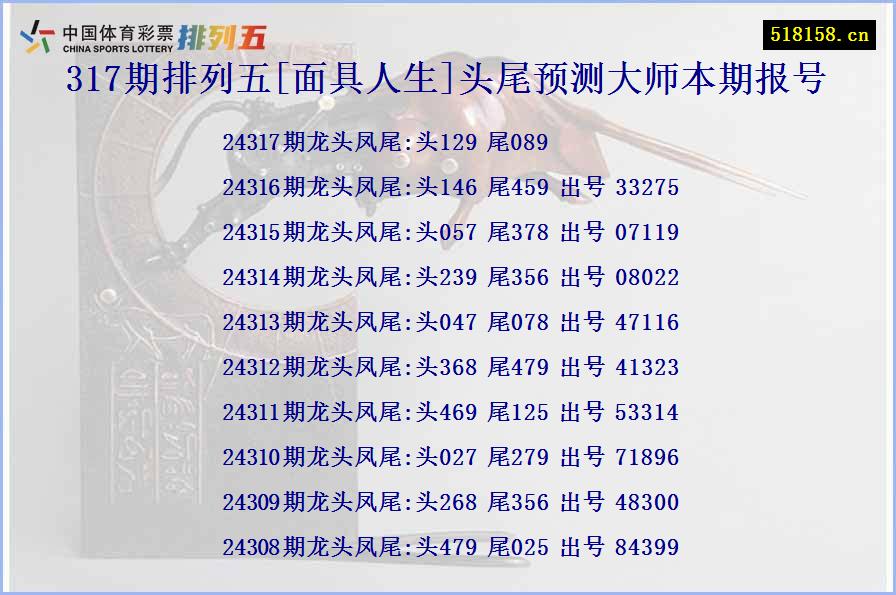 317期排列五[面具人生]头尾预测大师本期报号