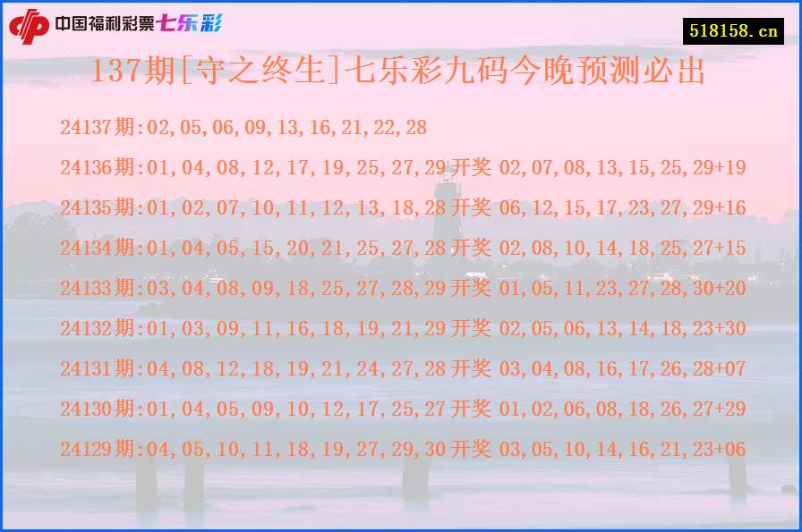 137期[守之终生]七乐彩九码今晚预测必出