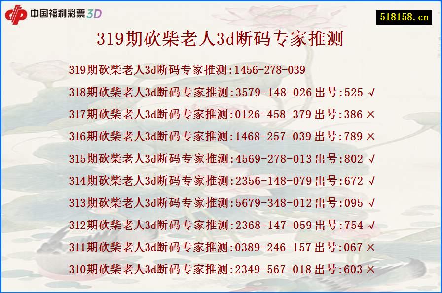 319期砍柴老人3d断码专家推测